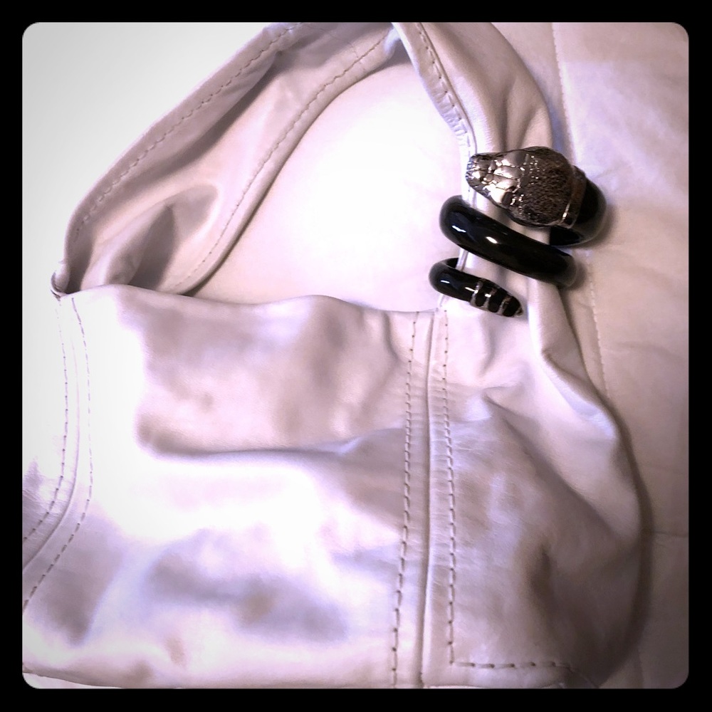 Jimmy Choo White leather shoulder bag